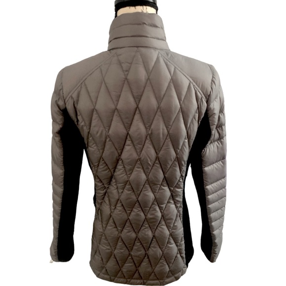 32 Degrees Mixed Media Soft Packable High Neck Down Jacket Coat Gray Black S - Picture 7 of 9